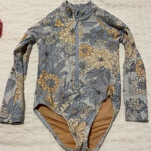 Crewcuts UPF 50 girls rashguard. Blue floral